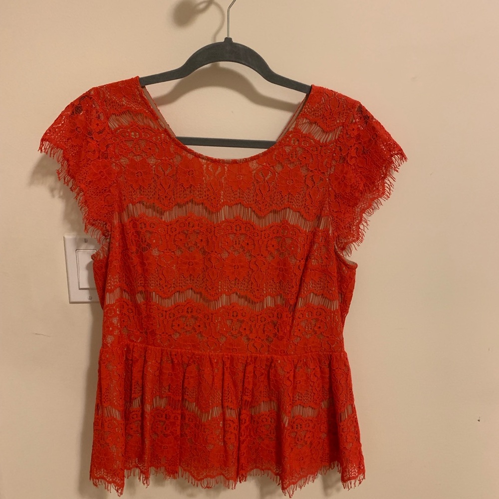 Lace peplum top from Anthropologie